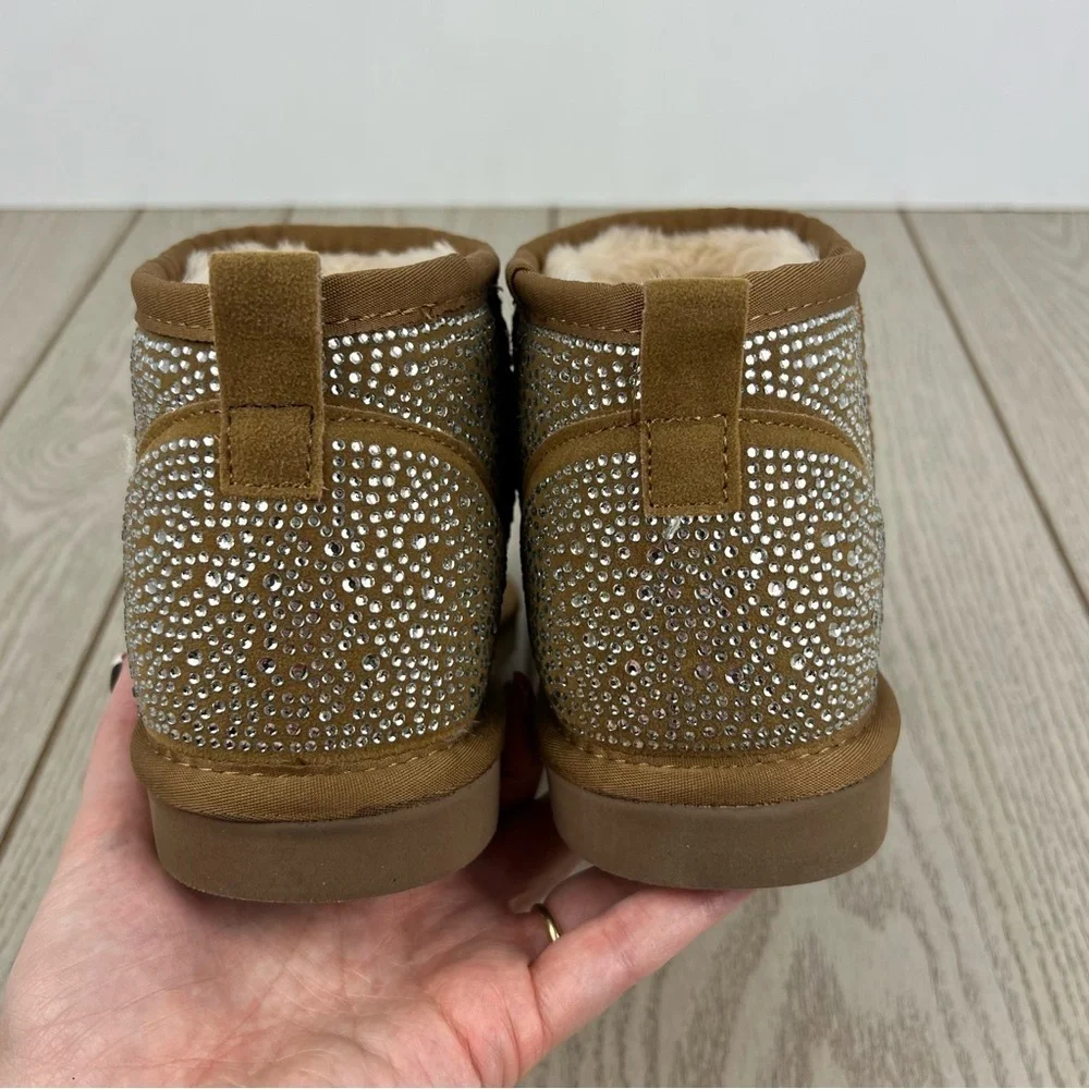 I.N.C. International Concepts Ariee Mini Cold Weather Booties 9M Tan Bling $60